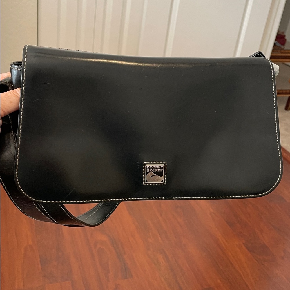 Dooney & Bourke Toiny Collection Full Flap Bag Black Leather Purse
